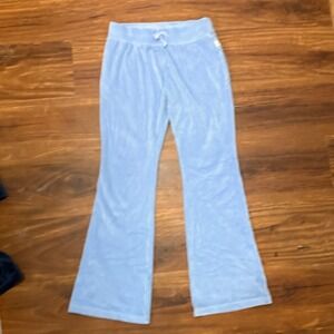 Abercrombie Kids Light Blue Velour Bell Bottom Jogger Pants Size 13 14